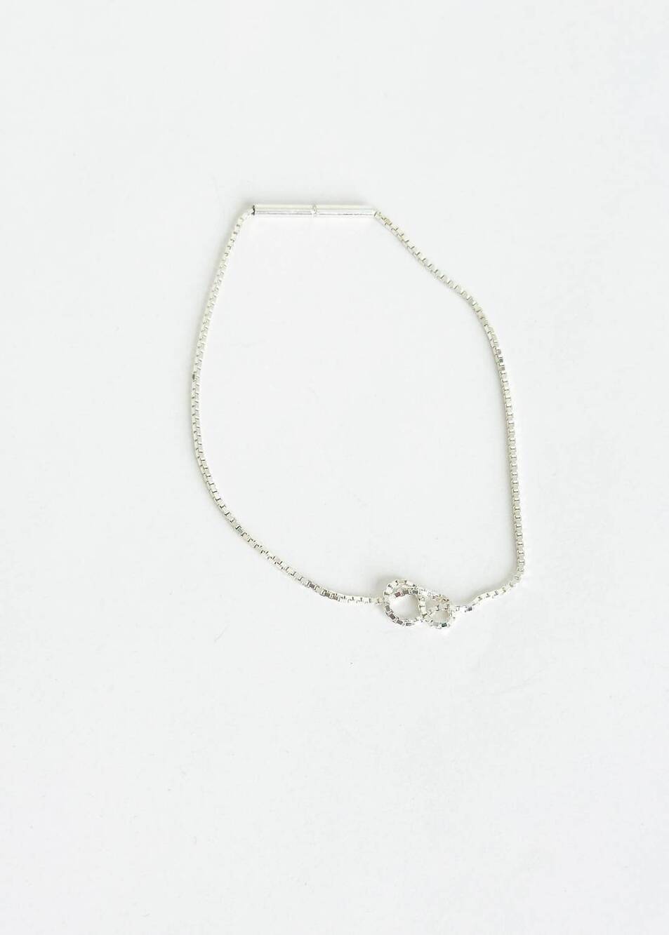 NEW SASKIA DIEZ women's infinity cubic fine bracelet in silver